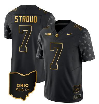Ohio State Buckeyes CJ Stroud Jersey #7 College Football Alternate Black Gold