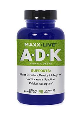 MAXX LIVE ADK Vitamin - Vitamin D3 K2 and A - 90 Capsules - Bone Health and Hea