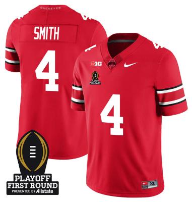 Jeremiah Smith Jersey #4 Ohio State Buckeyes Playoff First Round Patch Scarlet