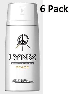 6 x Lynx Anti-Perspirant Deodorant Body Spray150ml - Peace