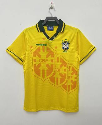 Brazil 1994 Home Retro Jersey  Men Yellow