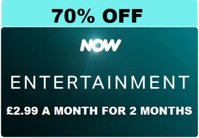 NOW TV ENTERTAINMENT 70% OFF JUST 2.99 A MONTH FOR 2 MONTHS DISCOUNT PASS CODE