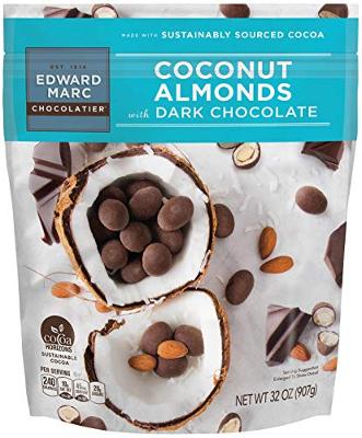 32oz Edward Marc Chocolatier Coconut Almonds with Dark Chocolate (2-pack)