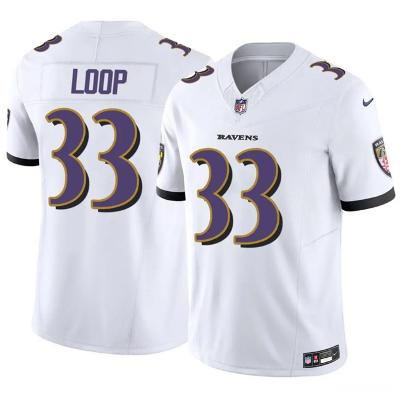 Men Baltimore Ravens #33 Tyler Loop White 2025 F.U.S.E Football Jersey