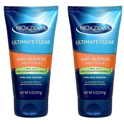 2X NOXZEMA ULTIMATE CLEAR ANTI-BLEMISH wt EUCALYPTUS Daily Scrub 5z DISCONTINUED