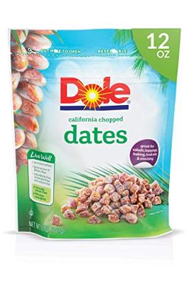 Dole California Chopped Dates, Dried Fruit, Gluten Free Snack, 8 Oz Bag