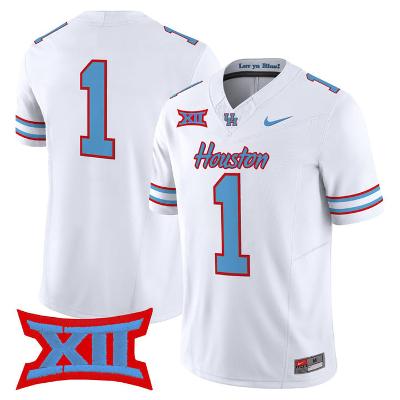 Team Jersey #1 Houston Cougars 2025 Oilers Inspired Limited Stitched White