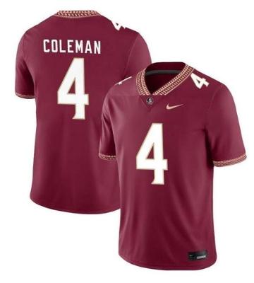 Men's Florida State Seminoles #4 Keon Coleman Garnet Stitched Football Jersey