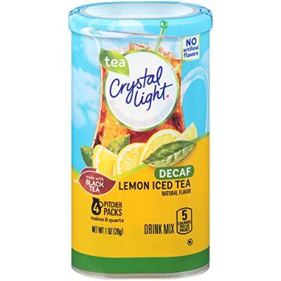 Crystal Light Decaffeinated Lemon Iced Tea Drink Mix (48 Pitcher Packets, 12 Pa