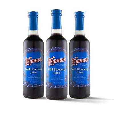 Wyman's Wild Blueberry Juice | 100% Juice, Not From Concentrate | Glass Bottled