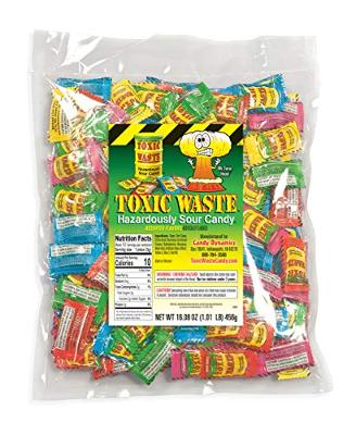 TOXIC WASTE | 1 Pound Bag Assortment of Toxic Waste Sour Candy - 5 Flavors: Appl
