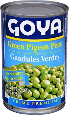 Goya Foods Low Sodium Green Pigeon Peas, 15 oz