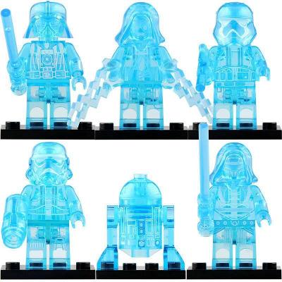 6PCS Star Wars Transparent Vader Revan Stormtrooper Minifigures