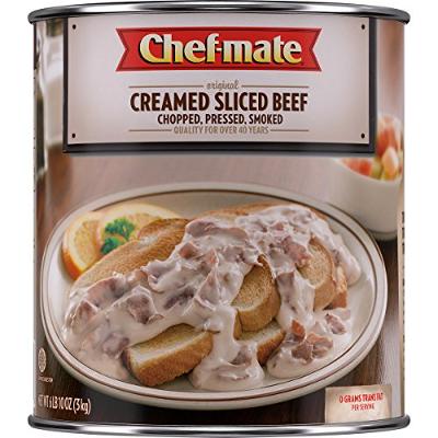 Chef-mate Creamed Sliced Beef, Canned Food, 0 Grams Trans Fat, 6 lb 10 oz, #10 C