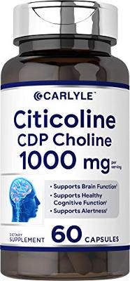 Citicoline CDP Choline 1000mg | 60 Capsules | Highest Potency Per Capsule | Non
