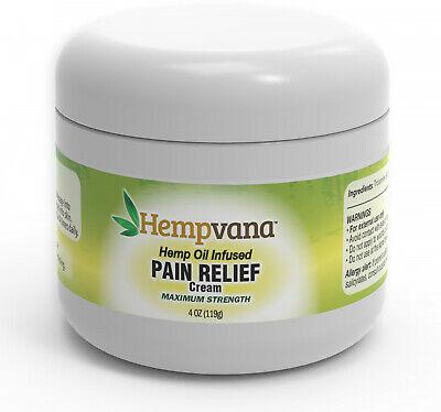 Hempvana 4 oz. Maximum Strength Hemp Oil Infused Pain Relief Cream Fast Shipping