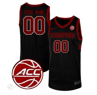 Custom Stanford Cardinal Jersey College Basketball Stiched Game Black