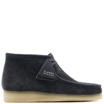 Clarks Originals Wallabee Boot Men's Navy Blue Hairy Suede 26155048