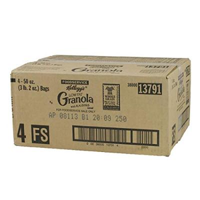Kellogg's Low Fat Granola, Cereal, With Raisins, 50oz (4 count)