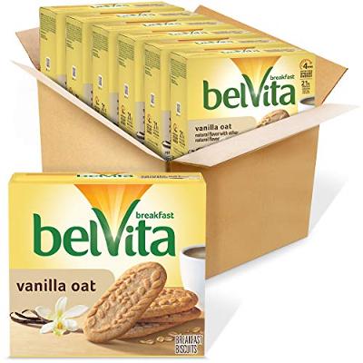 belVita Breakfast Biscuits, Vanilla Oat Flavor, 30 Packs (4 Biscuits Per Pack)