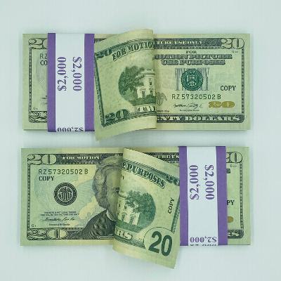 US Prop Money  Realistic Double Sided Full Print Fake Bill 200 Pieces $20