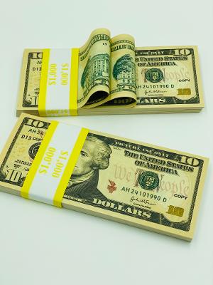  Prop Money Double Sided 200 Pieces $10 Realistic Full Printed Game Dollar