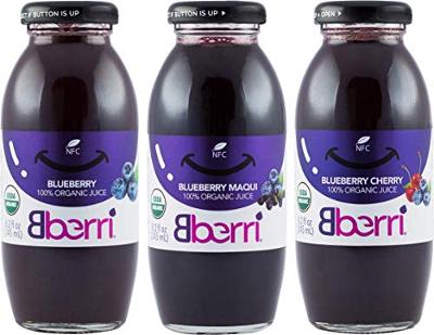 Bberri 100% Organic Juice Variety Pack of 3 x 8.2 fl oz