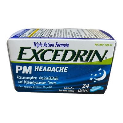 Excedrin PM Headache Caplets 24 Count EXP 2022 Sleep Aid 