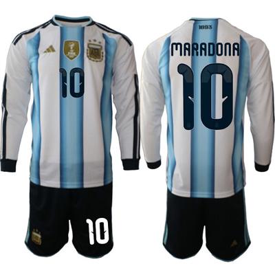 Argentina #10 MARADONA Jersey Long Team x World Cup 2026  White On Field Soccer