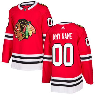 Custom Chicago Blackhawks Red Home Jersey