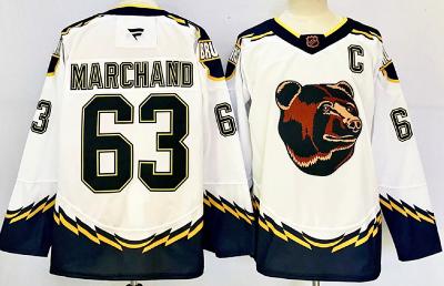Boston Bruins #63 Brad Marchand White Reverse Retro Jersey