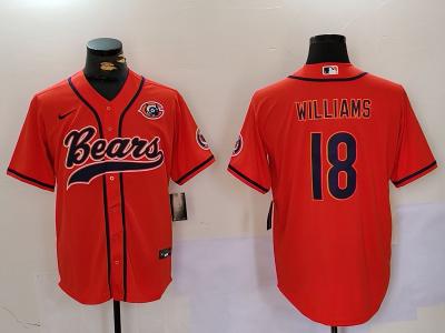 Chicago Bears Caleb Williams Orange Baseball Jersey