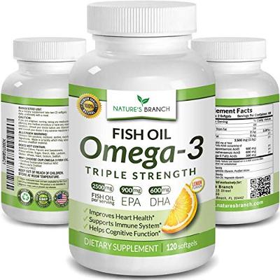 Best Triple Strength Omega 3 Fish Oil Pills 2400mg Burpless High Potency Lemon F