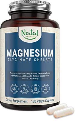 Nested Naturals  Magnesium Glycinate Chelate Supplement 200mg High Absorption 