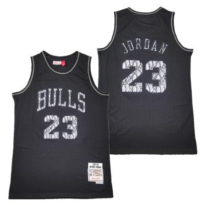 Chicago Bulls Michael Jordan Black Snakeskin 1997-98 Throwback Jersey