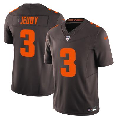 Jerry Jeudy Jersey #3 Cleveland Browns Alpha Dawg Edition Limited Stitched Brown