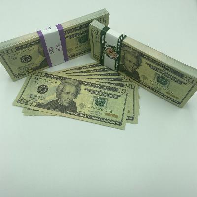 100 Pieces $20 Prop Money  Double Sided Full Print Realistic Bill 