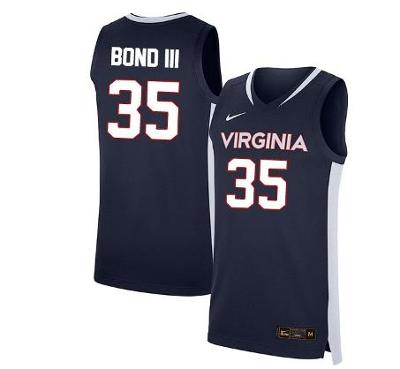 Leon Bond III Jersey #35 Virginia Cavaliers College Basketball Stitched Navy