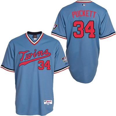 Minnesota Twins Kirby Puckett Blue Throwback Pullover Jersey