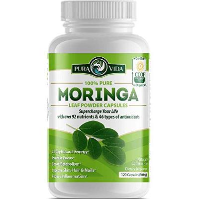 Moringa Capsules by Pura Vida Moringa | Organic Moringa Powder | Natural Anti-In