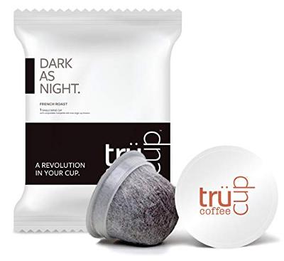 trcup Low Acid Coffee- Dark as Night French Roast- Biodegradable 48 Count Coffe