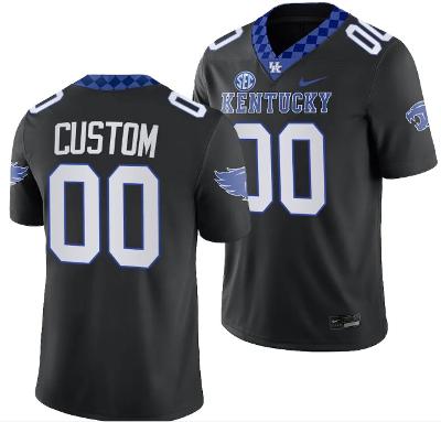 Custom Kentucky Wildcats Jersey Name and Number Alternate Football Game Black 2