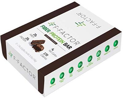 F-Factor Chocolate Brownie Fiber Protein Bar, High Fiber, High Protein, Low Car
