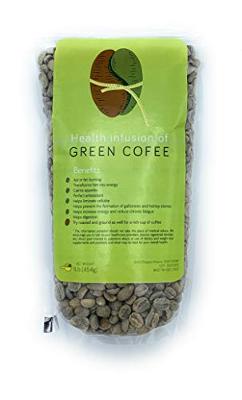 Green Unroasted Coffee Beans for Hot or Cold Health Infusion, 100% arabica, Orga
