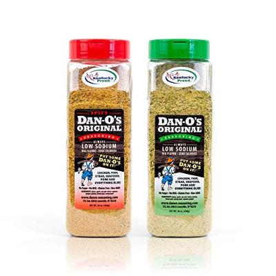 Dan-O's Seasoning Big Bottle Combo 20oz - All Natural, Low Sodium, No Sugar, No