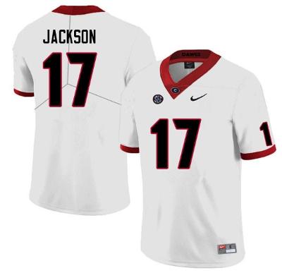 Dan Jackson Jersey #17 Georgia Bulldogs College Football White Stitched
