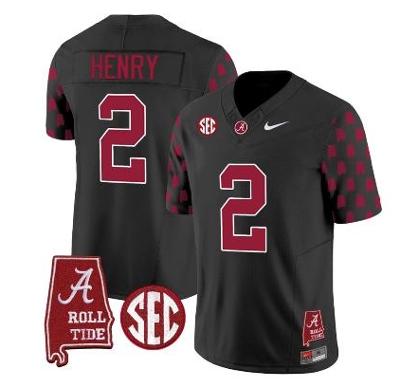 Derrick Henry Jersey #2 Alabama Crimson Tide Football Limited College Black