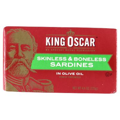 King Oscar Sardines Skinless Boneless in Olive Oil, 4.38 oz (A 6 PACK)