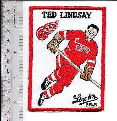 Beer Hockey Ted Lindsay Detroit Red Wings  & Stroh's Beer Late 1950 Promo Patch
