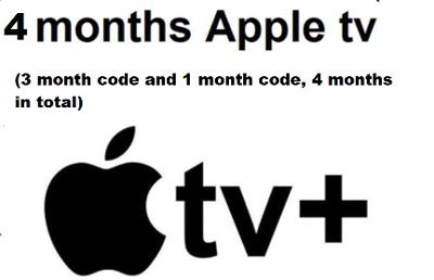 Apple TV+ 4-Month Pass (3+1 Month Codes)  UK Only, Fast Delivery